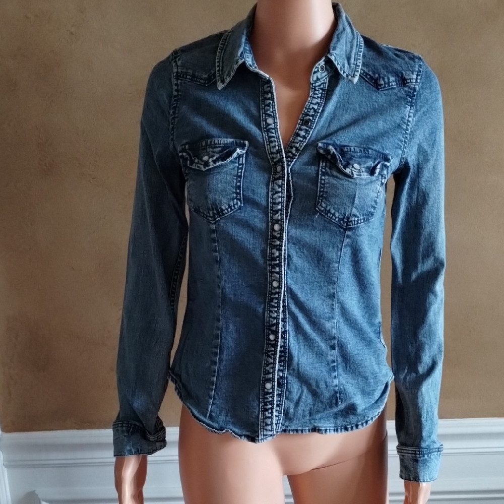 Divided Denim Long Sleeve Button-Up Shirt